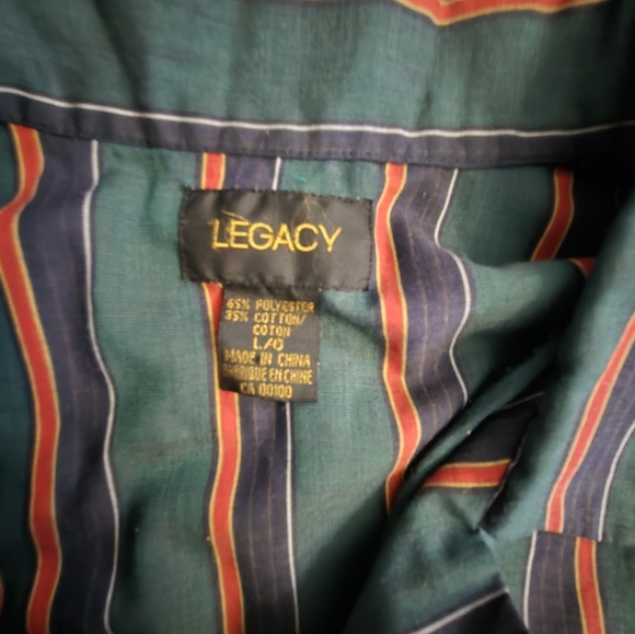 Vintage Legacy Stripped Size L Cotton Polyester 2 Piece Pajamas 90s Lightweight - Picture 8 of 8